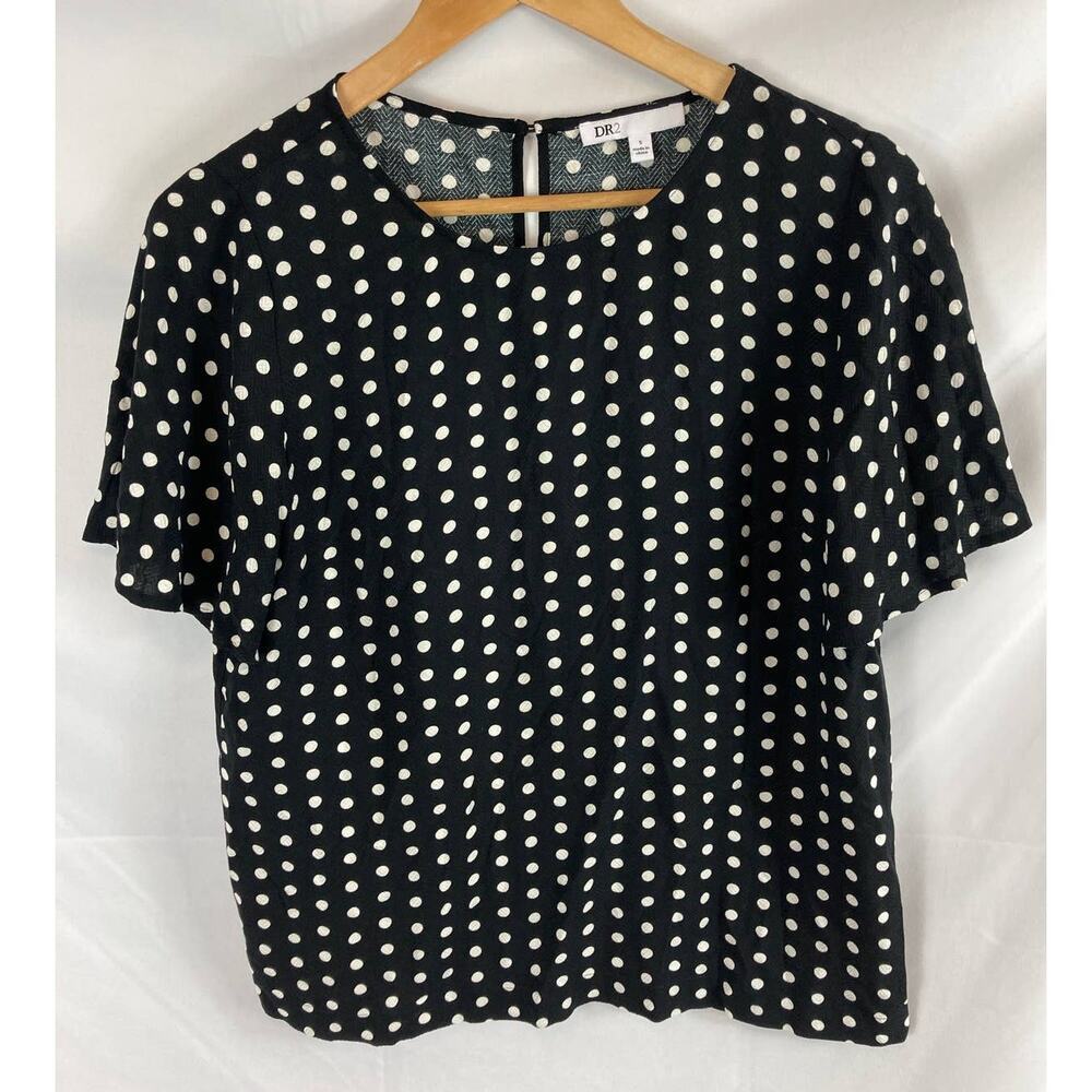 Dr2 Polka dot short sleeve blouse size small